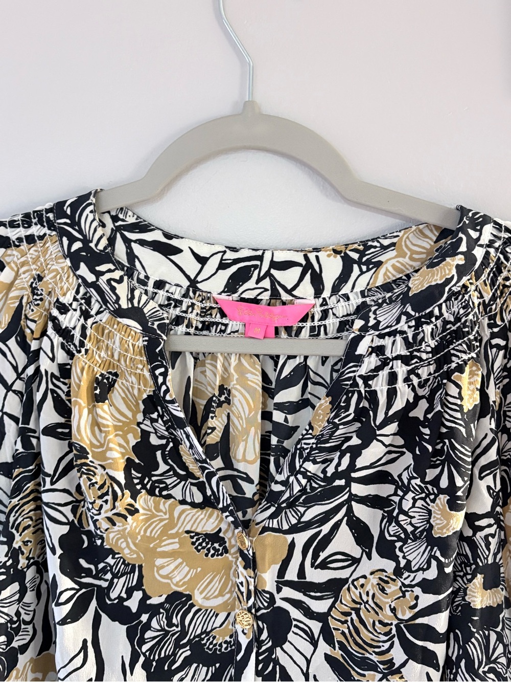 Lilly Pulitzer Silk Onyx Peony Party Blouse - Picture 3 of 7